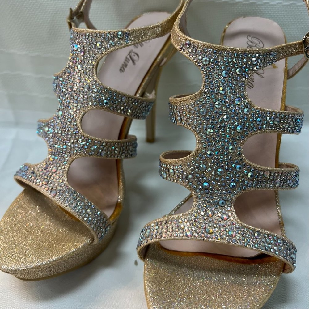 Bella Luna Gold size 11 Heels - Picture 5 of 7